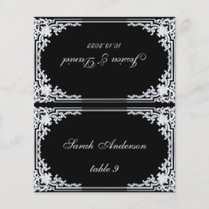 Schwarze Graue Vintage Gedruckte Namens Hochzeit P
