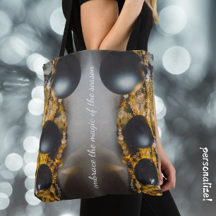 Schwarze graue Weihnachtsdekorationen mit Girlande Tasche