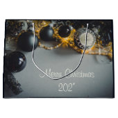 Schwarze graue Weihnachtsschmuck mit Garlands Große Geschenktüte (Vorderseite)