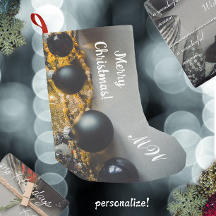 Schwarze graue Weihnachtsschmuck mit Garlands Kleiner Weihnachtsstrumpf