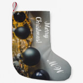 Schwarze graue Weihnachtsschmuck mit Garlands Kleiner Weihnachtsstrumpf (Vorderseite)