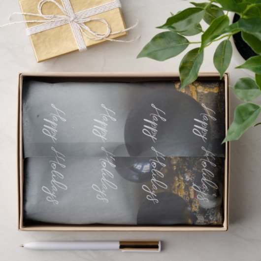 Schwarze graue Weihnachtsschmuck mit Garlands Seidenpapier (Geschenk)