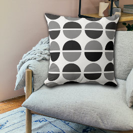 Schwarze graue weiße Kreise Polka Dots Throw Kisse Kissen