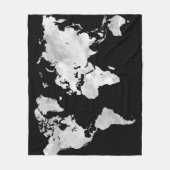 Schwarze graue Weltkarte des Entwurfs 70 Fleecedecke (Vorderseite)