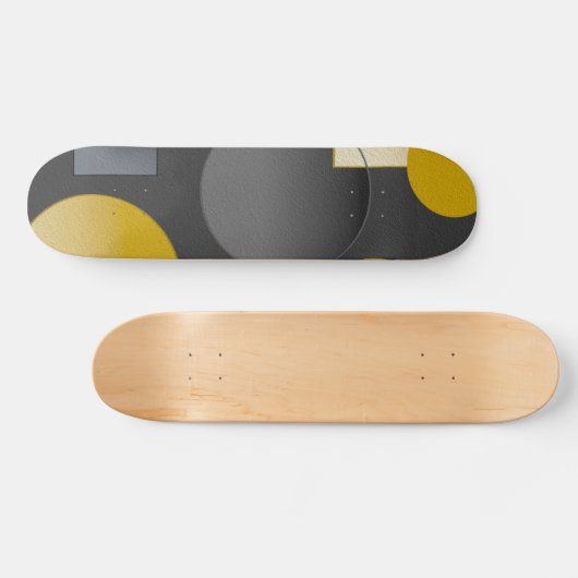 SCHWARZE, GrauGELBE GEOMETRISCHE FORMEN Skateboard (Horizontal)