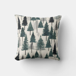 Schwarze graugrüne, rustikale Weihnachtsbaumen Kissen