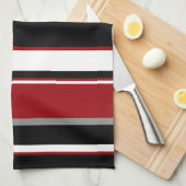 Schwarze, graurote und weiße Streifen Geschirrtuch (Viertel Falte)