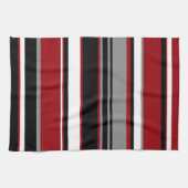 Schwarze, graurote und weiße Streifen Geschirrtuch (Horizontal)