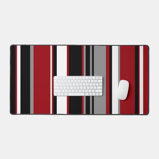 Schwarze, graurote und weiße Streifen Schreibtischunterlage (Tastatur & Maus)