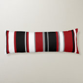 Schwarze, graurote und weiße Streifen Seitenschläferkissen (Rückseite)