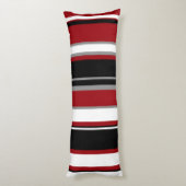 Schwarze, graurote und weiße Streifen Seitenschläferkissen (Rückseite (Vertikal))