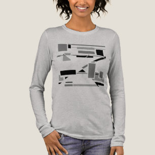 Schwarze Grautöne Geometrisches abstraktes Design Tri-Blend Shirt