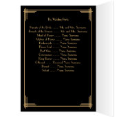 Schwarze Great Gatsby Art Deco Hochzeitsprogramme (Innen (Links))