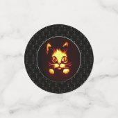 Schwarze Grenz Orange Glasther Halloween Cat Konfetti (Klein Vorderseite)