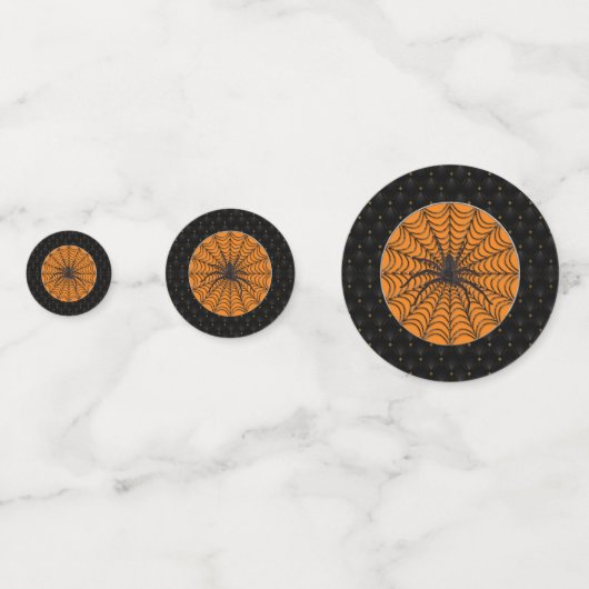 Schwarze Grenz-Spinnennetze und Schwarzer-Spinnen- Konfetti (Rückseiten)