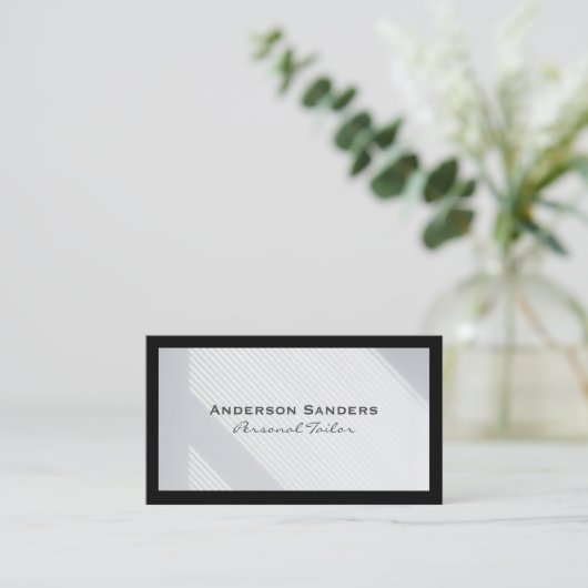 Schwarze Grenze | Abstrakt modern Visitenkarte (Stehend Vorderseite)