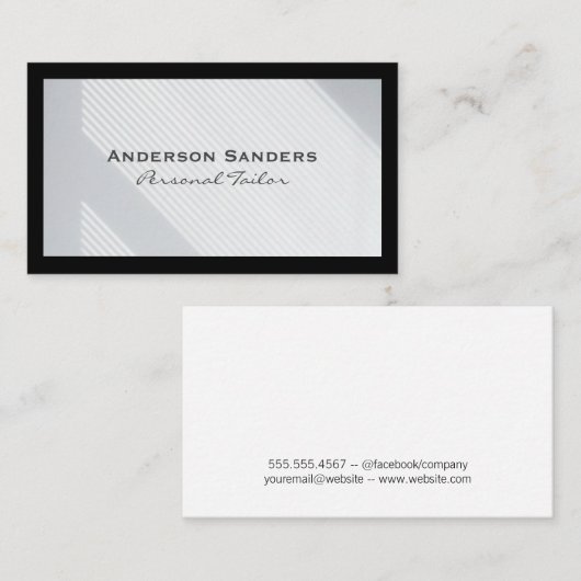 Schwarze Grenze | Abstrakt modern Visitenkarte (Vorne/Hinten)