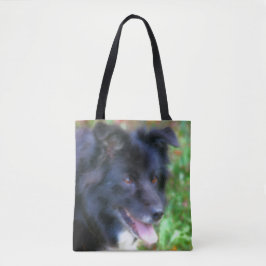 Schwarze Grenze Collie Dog Foto Malerei Tasche
