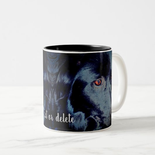 Schwarze Grenze Collie Dog Personalisiert Zweifarbige Tasse (VorderseiteRechts)
