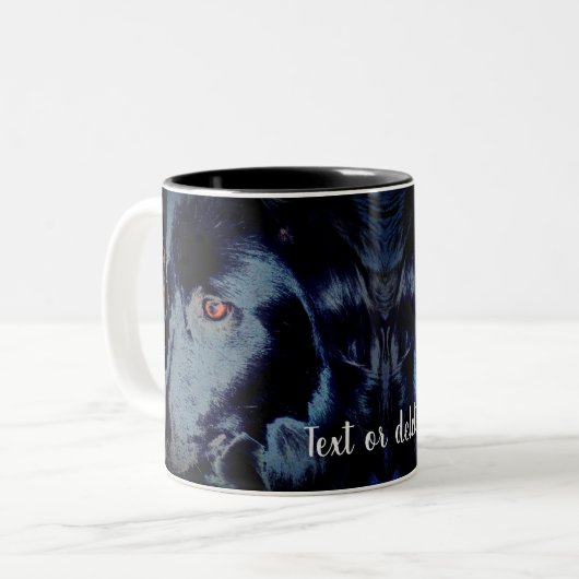Schwarze Grenze Collie Dog Personalisiert Zweifarbige Tasse (Vorderseite Links)