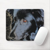 Schwarze Grenze Collie Face Mousepad (Mit Mouse)