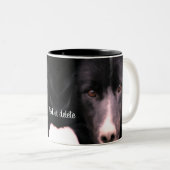Schwarze Grenze Collie Face Personalisiert Zweifarbige Tasse (VorderseiteRechts)