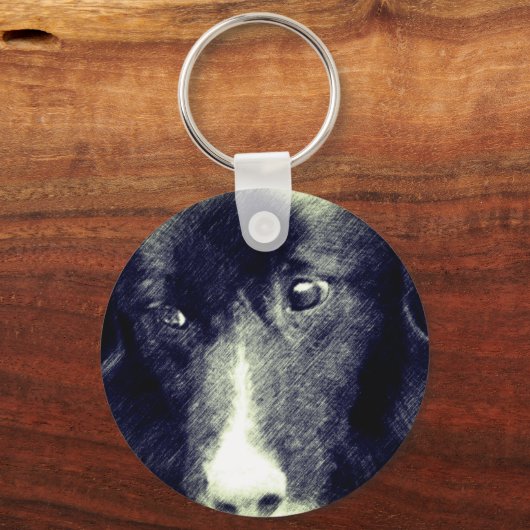 Schwarze Grenze - Collie Schlüsselanhänger (Rückseite)