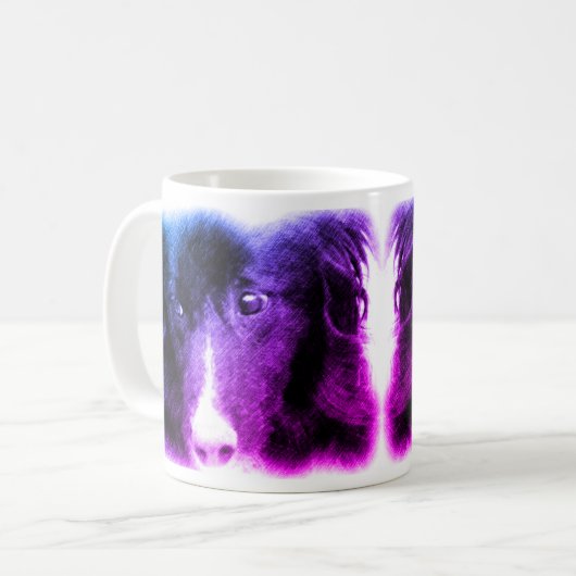 Schwarze Grenze Collie Tint Kaffeetasse (Vorderseite Links)
