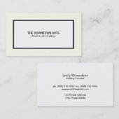 Schwarze Grenze, Creme Hintergrund Visitenkarte (Vorne/Hinten)