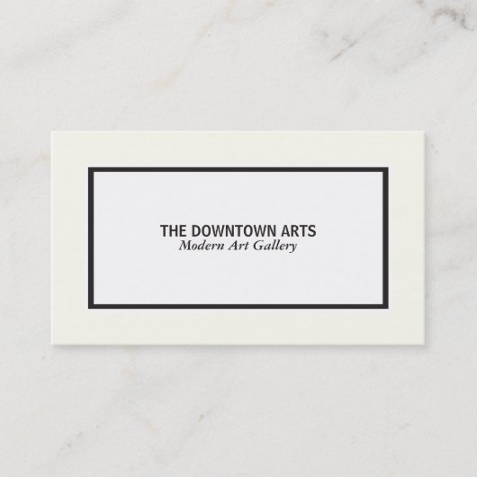 Schwarze Grenze, Creme Hintergrund Visitenkarte (Vorderseite)