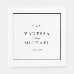 Schwarze Grenze Einmalige Hochzeit Serviette