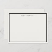 Schwarze Grenze - Elegante Stationery Note Card Einladung (Vorne/Hinten)
