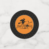 Schwarze Grenze glückliches Halloween Hexe und Fle Konfetti (Klein Vorderseite)