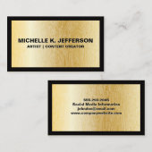 Schwarze Grenze | Gold Natural Lines Visitenkarte (Vorne/Hinten)