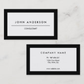 Schwarze Grenze, klassisch, einfach, zweiseitig Visitenkarte (Vorne/Hinten)