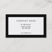 Schwarze Grenze, klassisch, einfach, zweiseitig Visitenkarte (Rückseite)