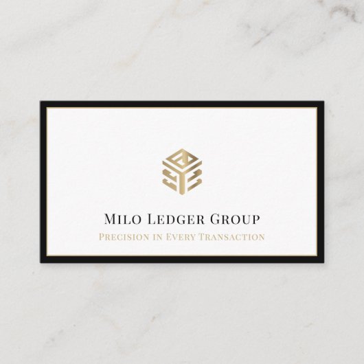 Schwarze Grenze mit Luxus-Logo Visitenkarte (Vorderseite)