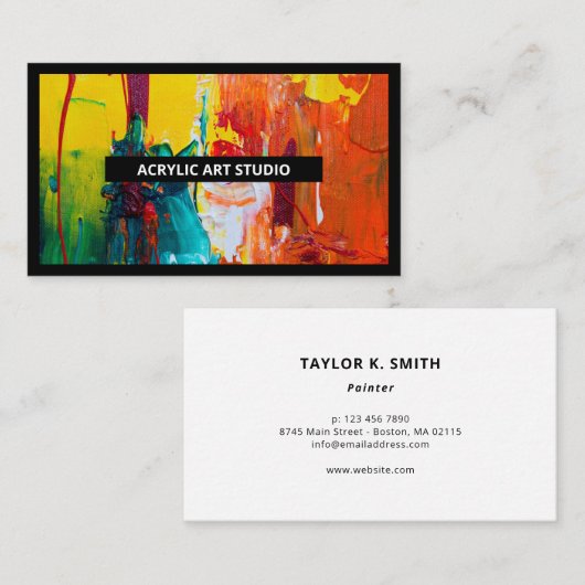 Schwarze Grenze Moderne Kunst, Kunst, Dichtung und Visitenkarte (Vorne/Hinten)