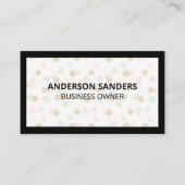 Schwarze Grenze | Polka Dot Glitzer Pattern Visitenkarte (Vorderseite)