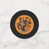 Schwarze Grenze Schwarzer Grabstein Fledermäuse Ha Konfetti (Klein Vorderseite)