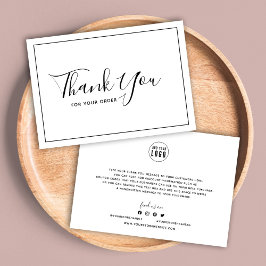 Schwarze Grenze und Weiß Hinzufügen Ihres Logos Vi Dankeskarte