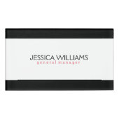 Schwarze Grenze - weißer Hintergrund Namenschild (Vorderseite)