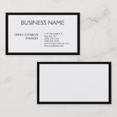 Schwarze Grenzen Weiße, moderne Visitenkarte (Vorne/Hinten)