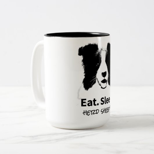 Schwarze Grenzkugel für Hundeliebhaber Zweifarbige Tasse (Vorderseite Links)