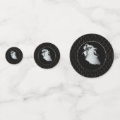 Schwarze Grenzmutter im weißen Ghost Halloween Konfetti (Vorderseiten)