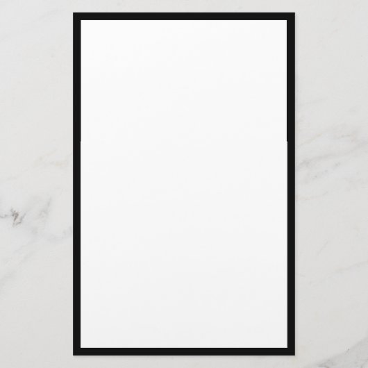 Schwarze Grenzränder Weiß Leere Klasse Custom Briefpapier (Rückseite)