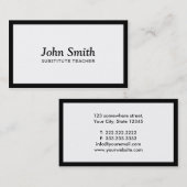 Schwarze GrenzVertretungslehrer-Visitenkarte Visitenkarte (Vorne/Hinten)