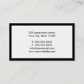 Schwarze Grenzwirkliche Visitenkarte (Rückseite)