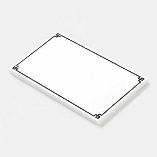 Schwarze griechische Schlösser Post-it Klebezettel (angewinkelt)