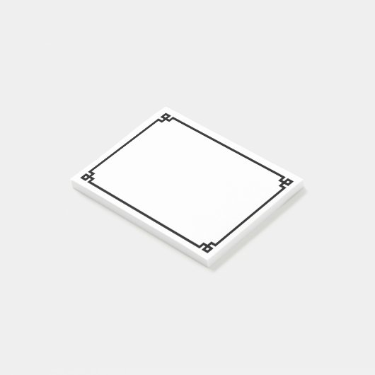 Schwarze griechische Schlösser Post-it Klebezettel (angewinkelt)